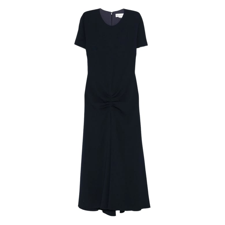 gathered detail midi dress by Selfnex