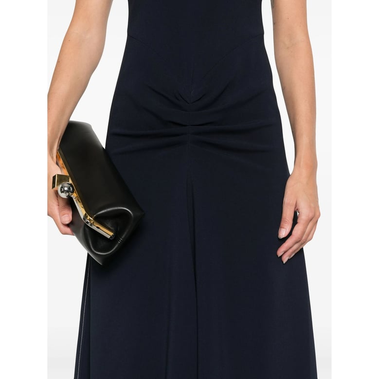 gathered detail midi dress by Selfnex