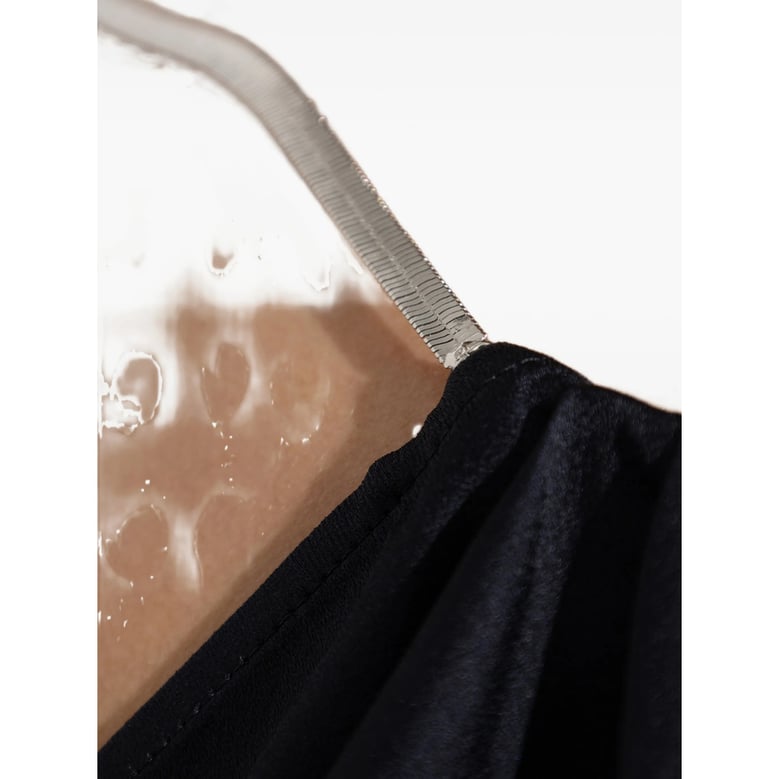 halter neck draped dress with chain detail by Selfnex