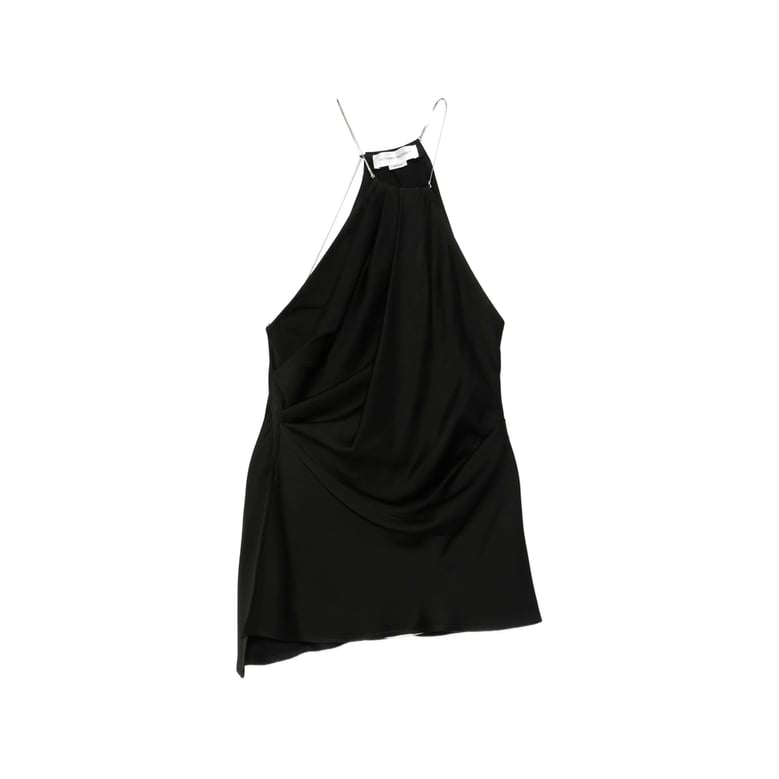 black draped halterneck top by Selfnex