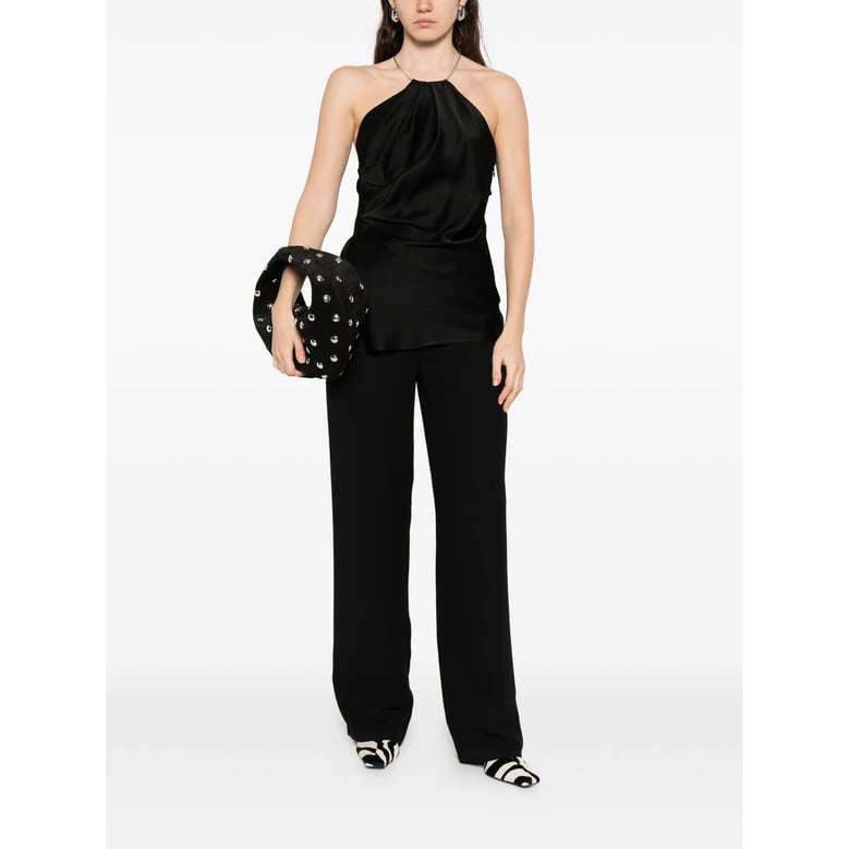 black draped halterneck top by Selfnex
