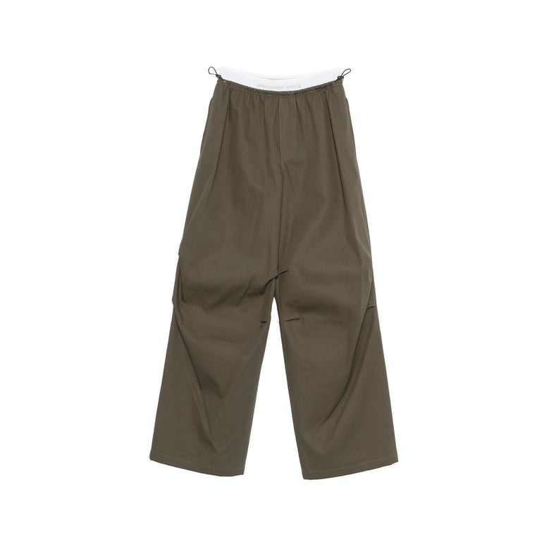 trousers olive green elasticated waistband by Selfnex