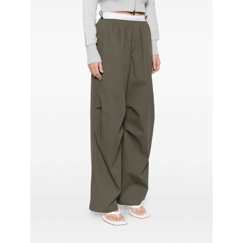trousers olive green elasticated waistband by Selfnex