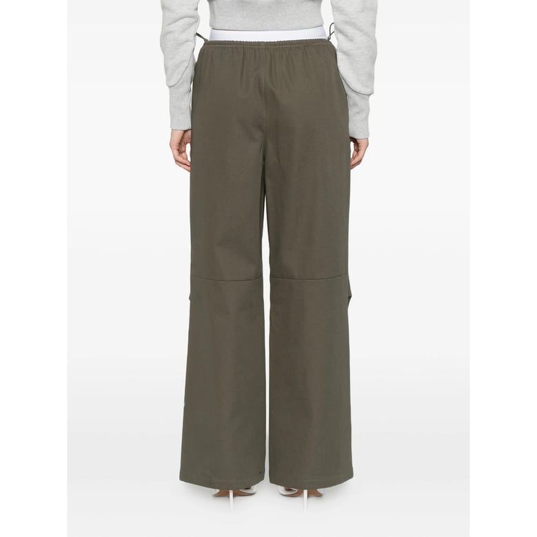 trousers olive green elasticated waistband by Selfnex