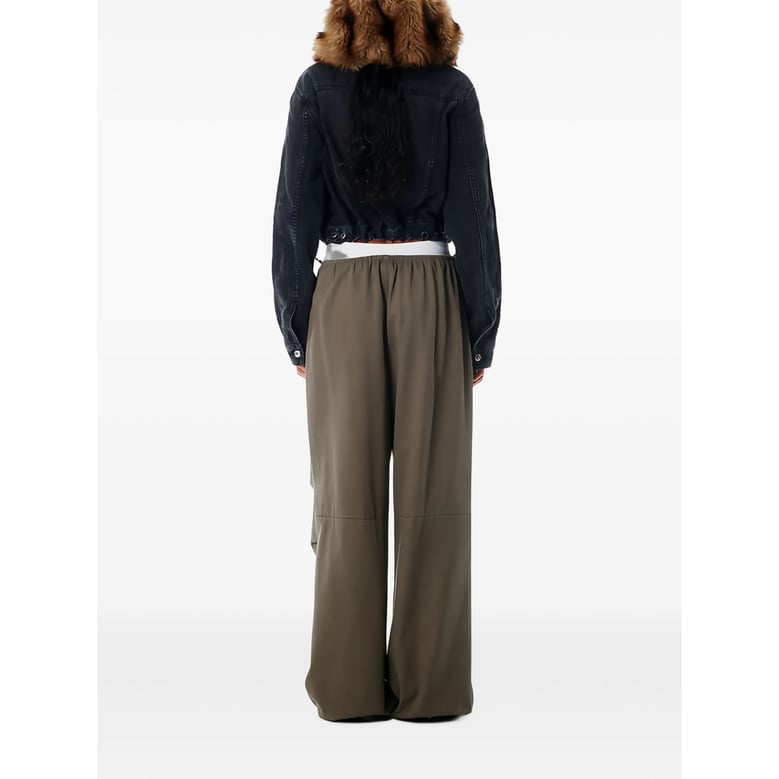 trousers olive green elasticated waistband by Selfnex