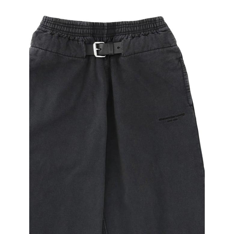 wide leg track pants with buckle fastening by Selfnex