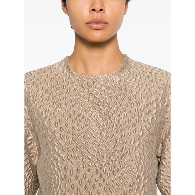 textured finish t-shirt with asymmetric hem by Selfnex