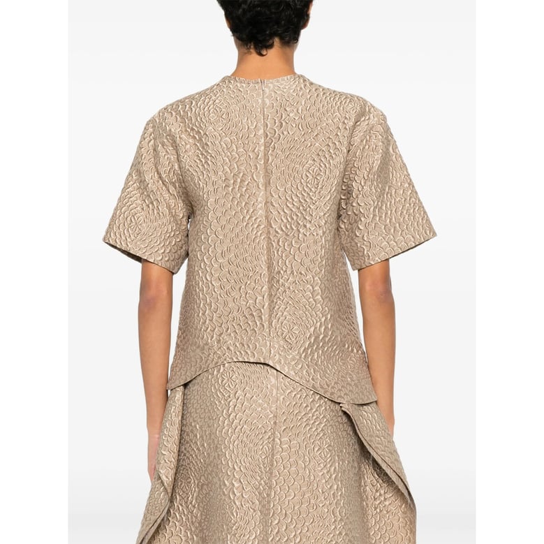 textured finish t-shirt with asymmetric hem by Selfnex