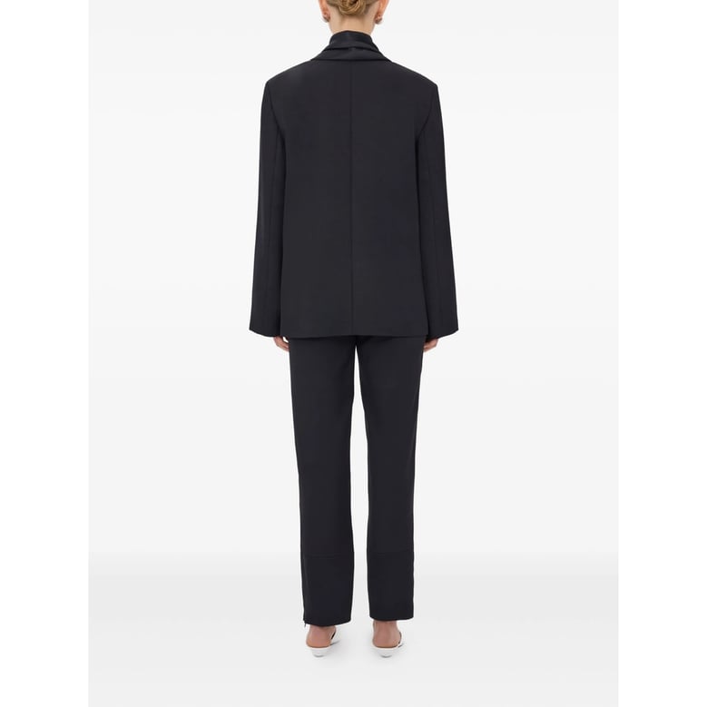 double-breasted black outerwear with shawl collar by Selfnex