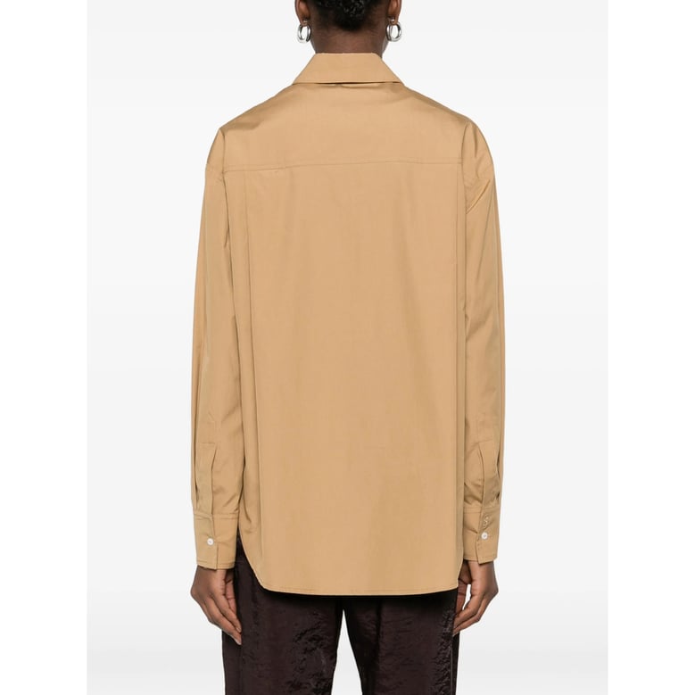 shirt with point collar and curved hem by Selfnex