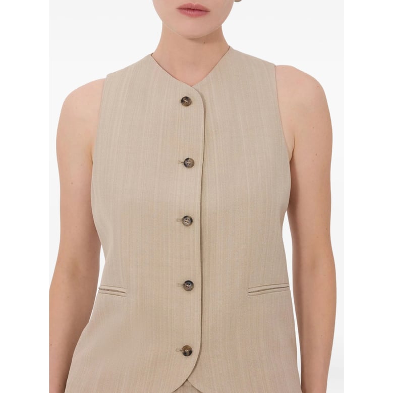 beige front buttoning jacket by Selfnex