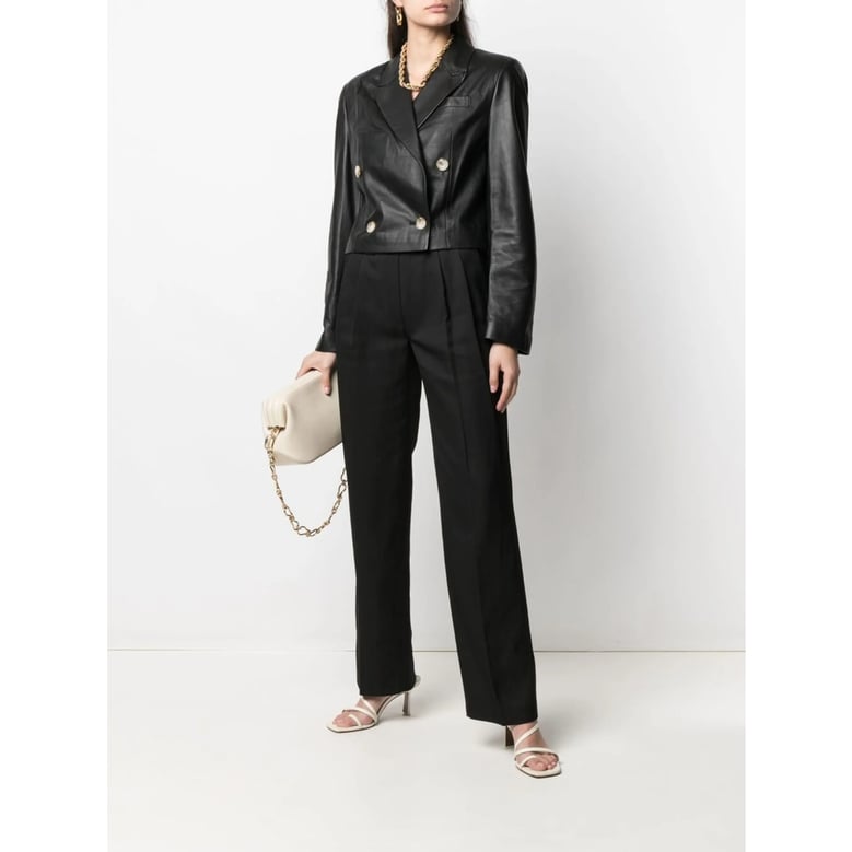 high-waisted black trousers by Selfnex