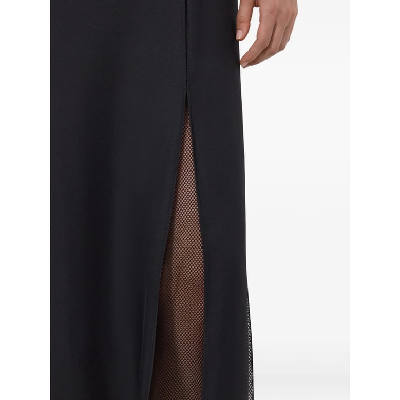 flared skirt dress with lace-stitching by Selfnex