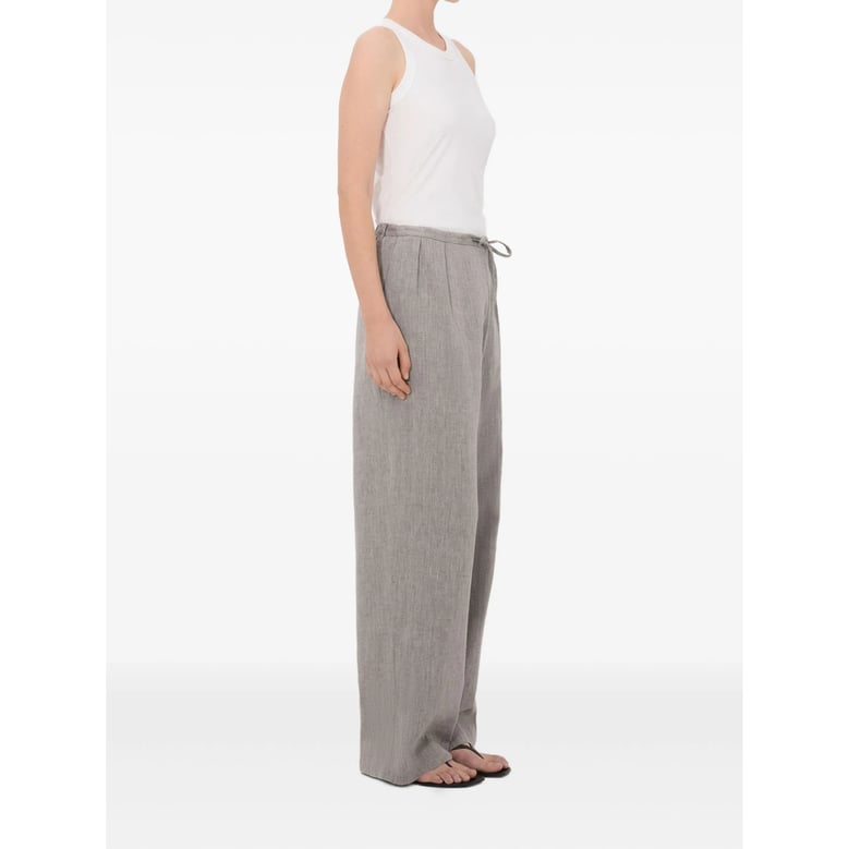 tailored trousers grey cotton-linen by Selfnex