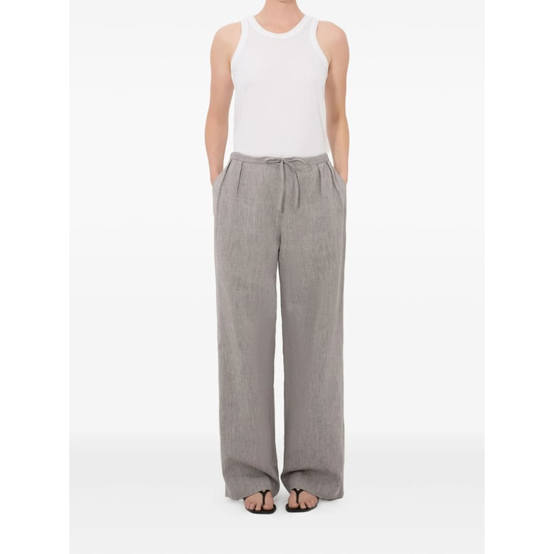 tailored trousers grey cotton-linen by Selfnex