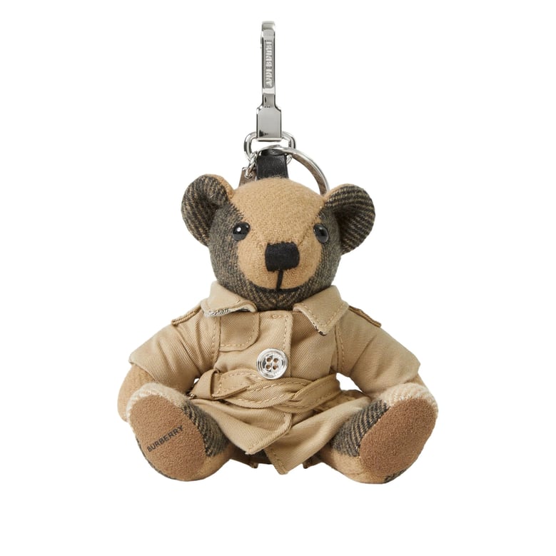 keyring in sand beige with carabiner attachment by Selfnex