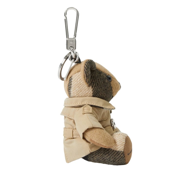 keyring in sand beige with carabiner attachment by Selfnex