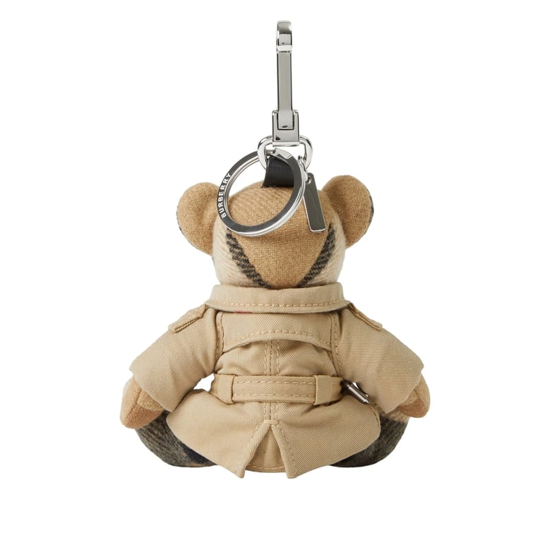 keyring in sand beige with carabiner attachment by Selfnex