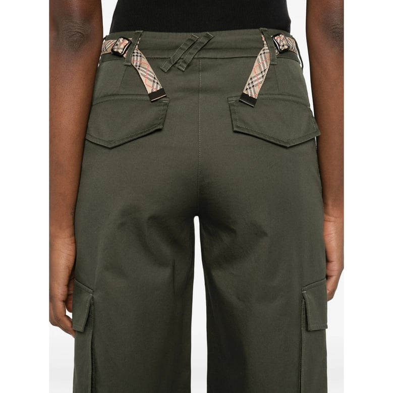 burberry green check trim pants by Selfnex