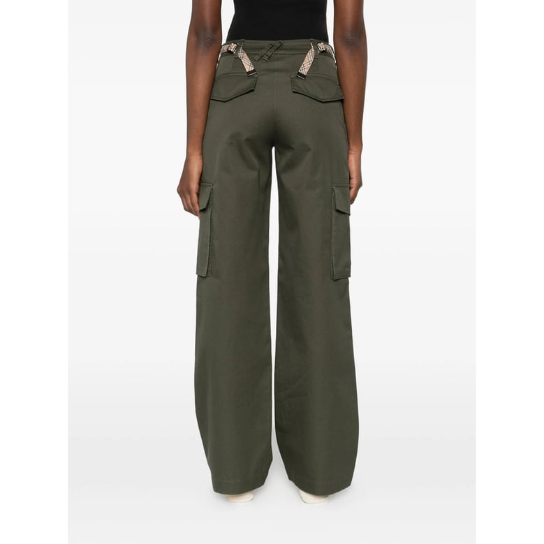 burberry green check trim pants by Selfnex