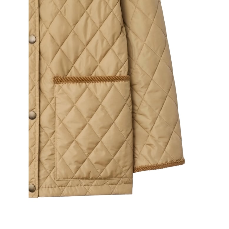 sand beige outerwear with corduroy collar by Selfnex