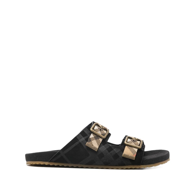 double buckle strap sandals by Selfnex