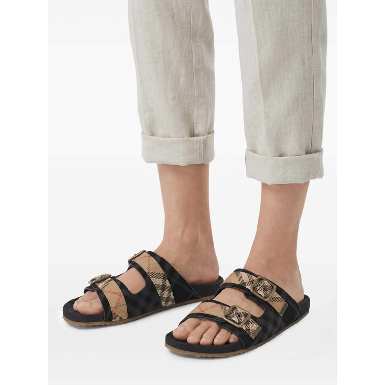 double buckle strap sandals by Selfnex