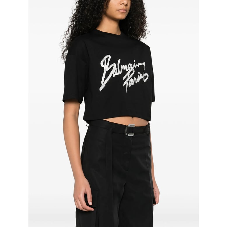 cropped graphic print t-shirt by Selfnex