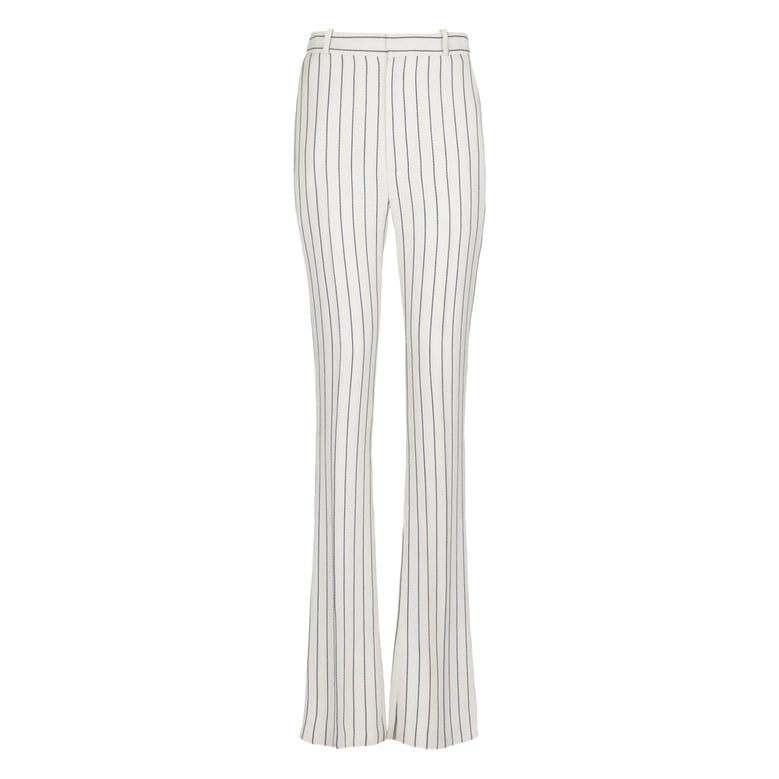 flared trousers white/black by Selfnex