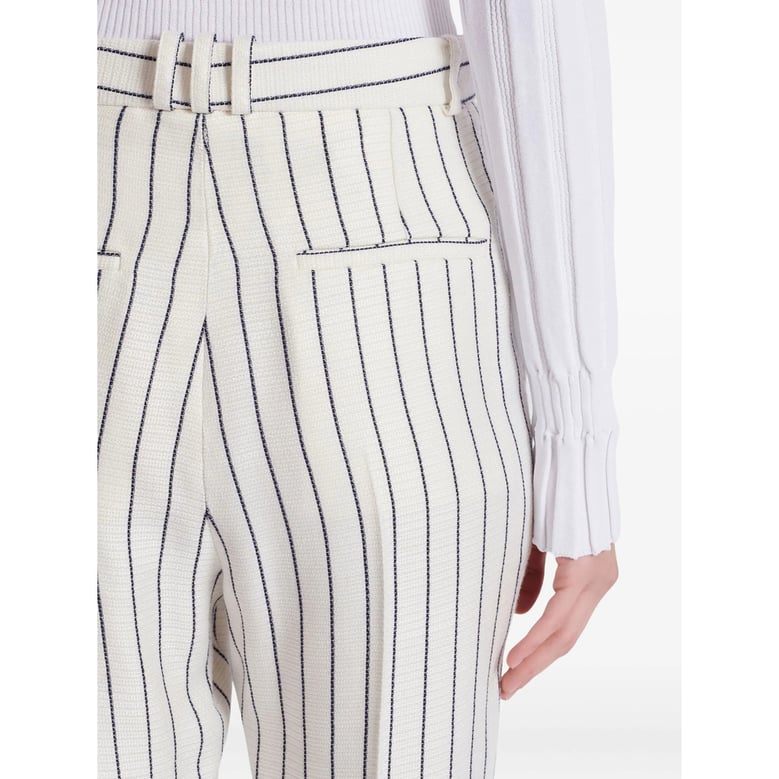 flared trousers white/black by Selfnex