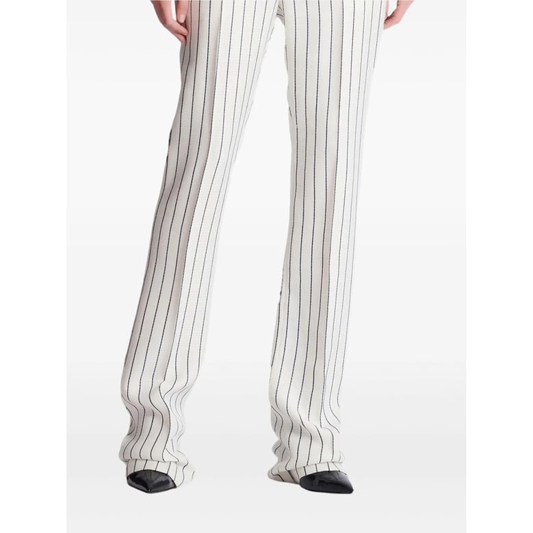 flared trousers white/black by Selfnex