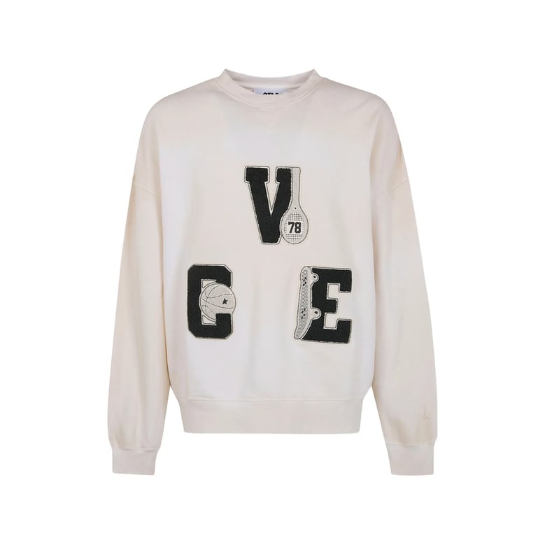 crew neck sweatshirt in neutrals by Selfnex