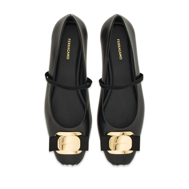 black lambskin vara bow detail slip-on shoes by Selfnex