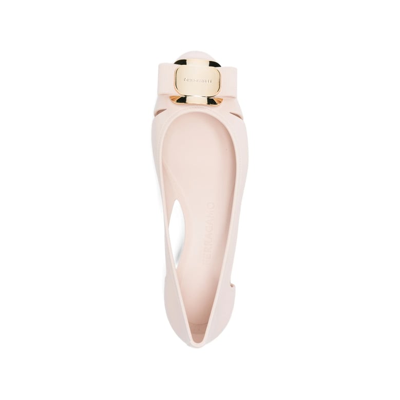 ballet pink cut-out shoes by Selfnex