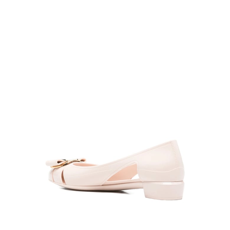 ballet pink cut-out shoes by Selfnex