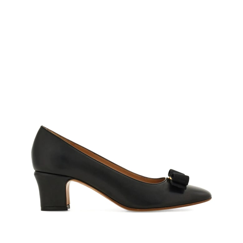 black block heel vara bow shoes by Selfnex