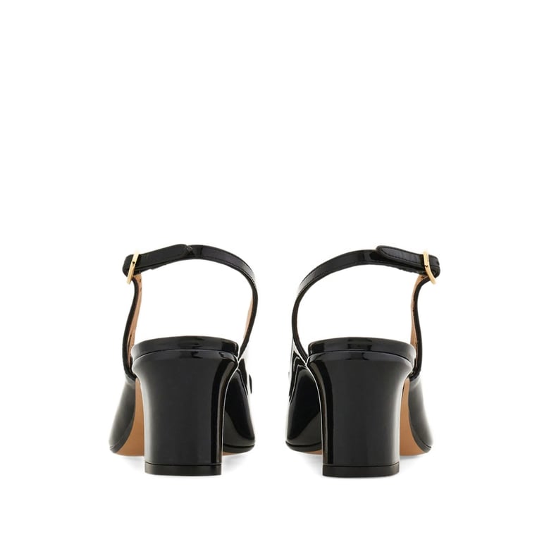 ferragamo black slingback shoes with bow detail by Selfnex