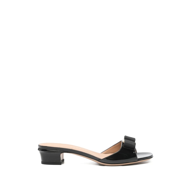 open toe block heel shoes with bow detail by Selfnex
