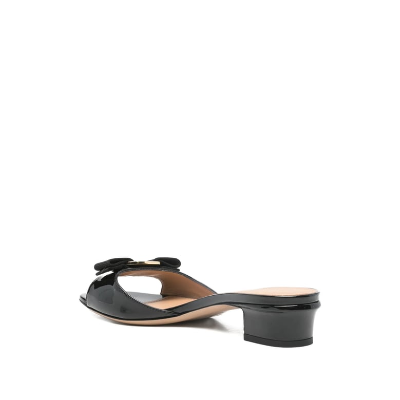 open toe block heel shoes with bow detail by Selfnex