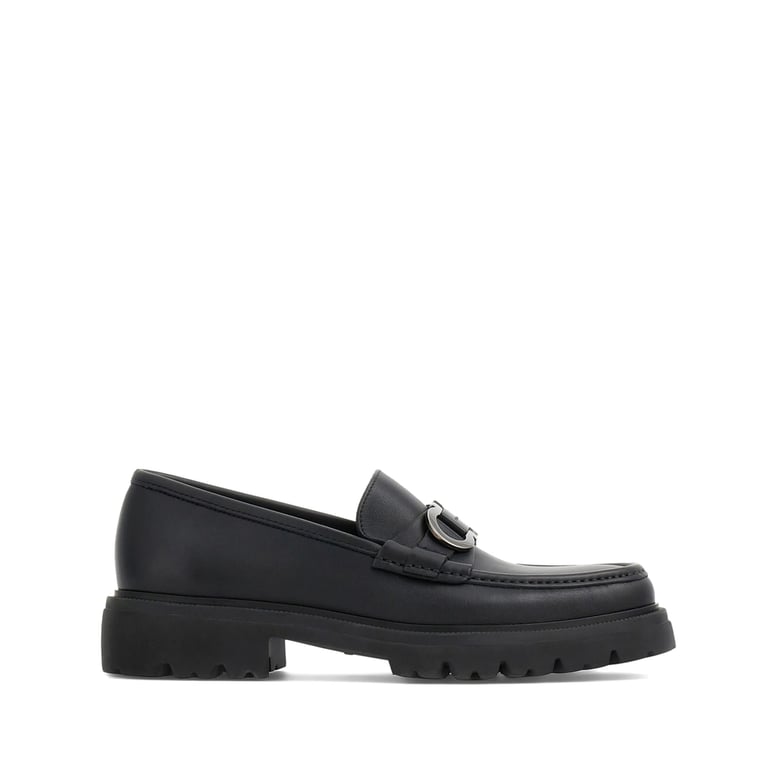 black calf leather slip-on shoes by Selfnex