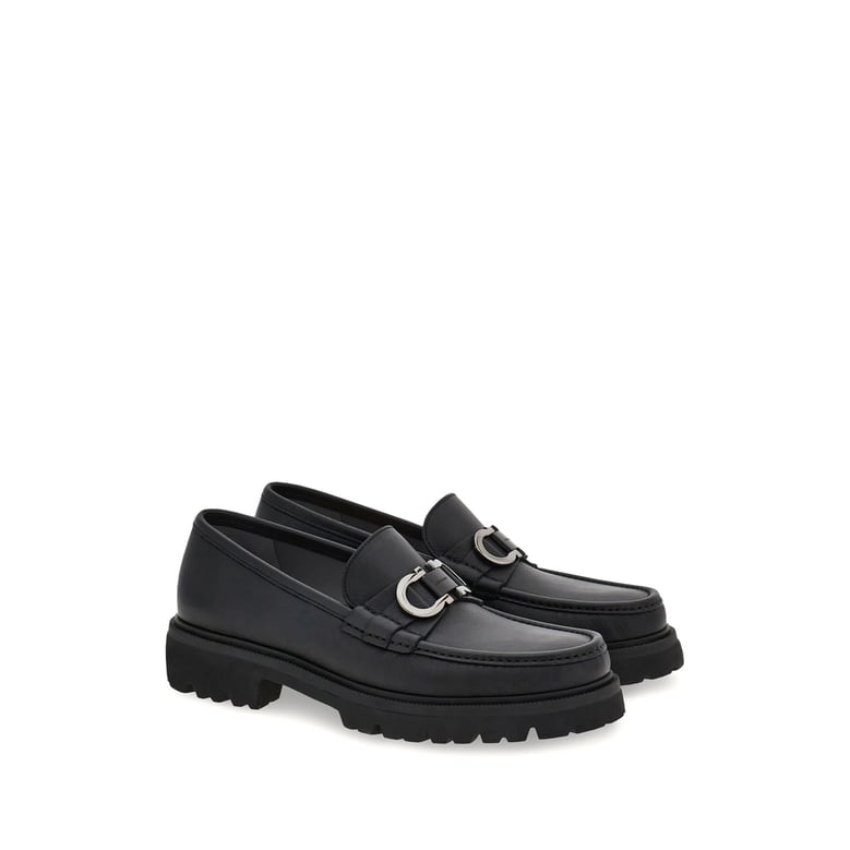 black calf leather slip-on shoes by Selfnex