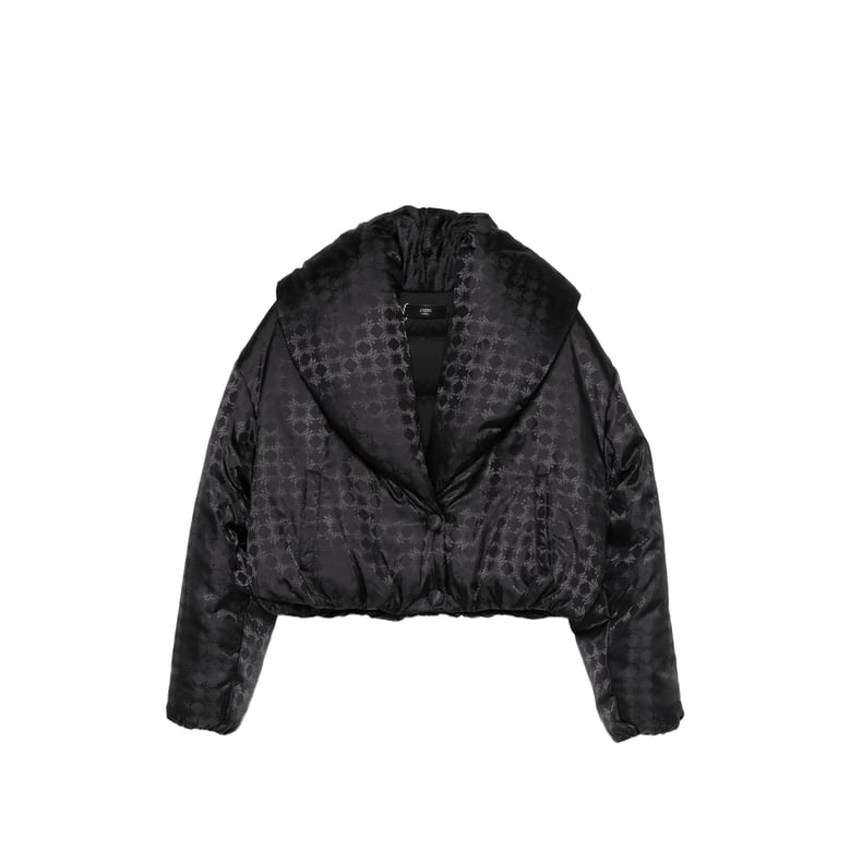 black cropped puffer jacket by Selfnex