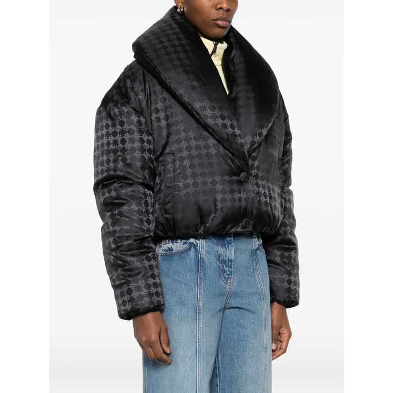 black cropped puffer jacket by Selfnex