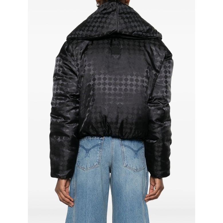 black cropped puffer jacket by Selfnex
