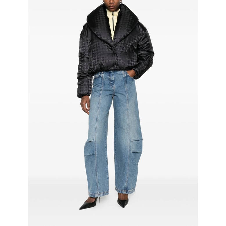 black cropped puffer jacket by Selfnex