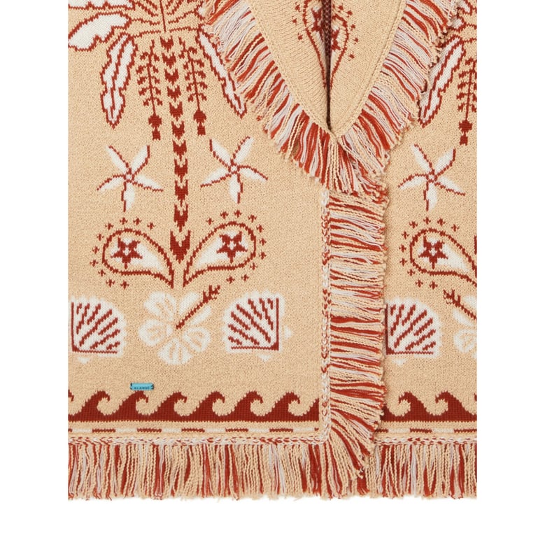 graphic pattern shawl lapel sweater by Selfnex