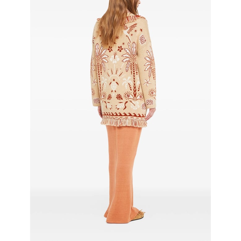 graphic pattern shawl lapel sweater by Selfnex