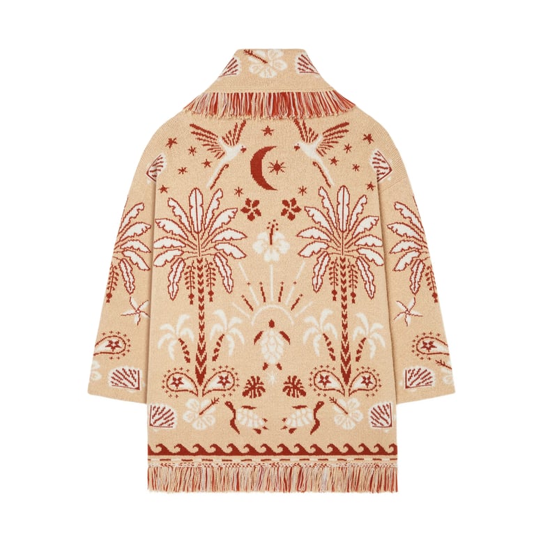 graphic pattern shawl lapel sweater by Selfnex