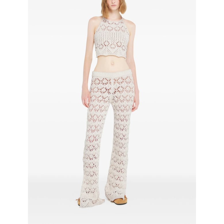 white floral pattern trousers by Selfnex