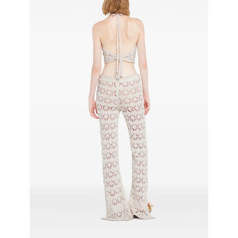 white floral pattern trousers by Selfnex